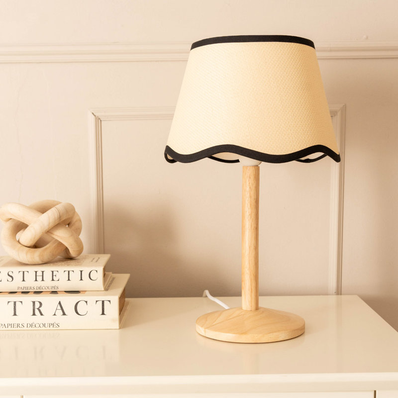 Glynda Wood Table Lamp, No, Black