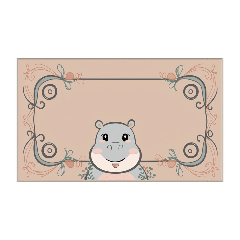 Tapis pour enfants mignons lavables Dakota Fields, Rectangulaire 2 pi x 3 pi
