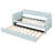 Upholstered Daybed Sofa Bed With Trundle Bed And Wood Slat-1751901622