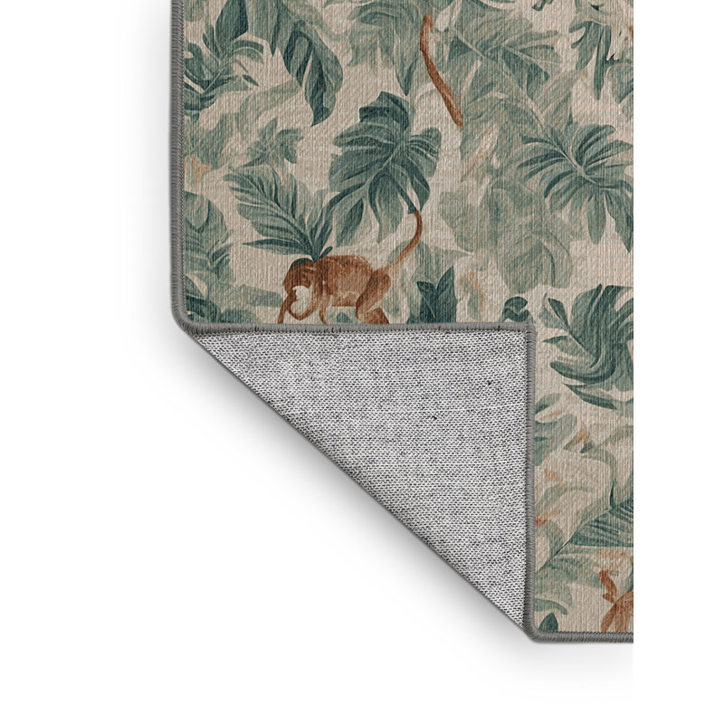 Tapis gris lavable à la machine, Carré 4 pi