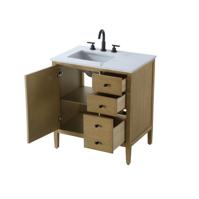 Meuble-lavabo simple 32 po, Lin chêne