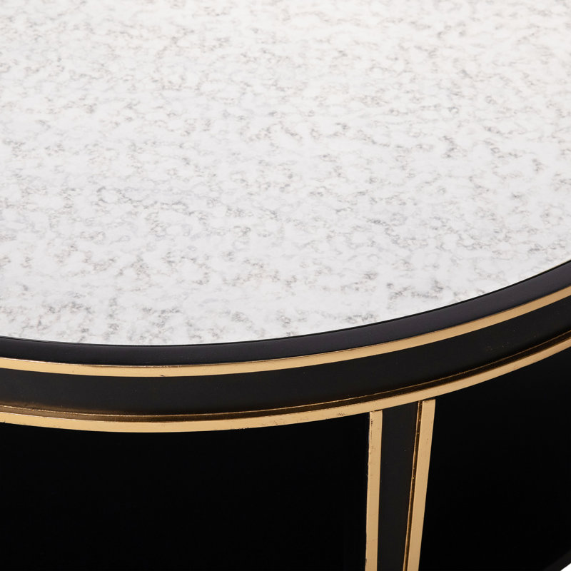 Lilly 4 Legs Round Coffee Table, Tricorn Black