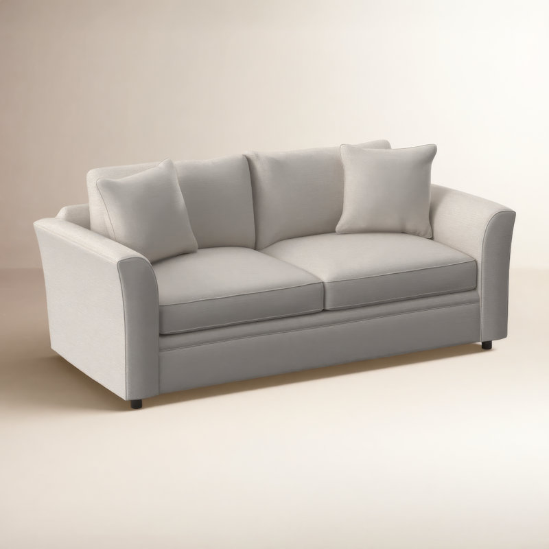 Northfield 85'' Upholstered Sleeper Sofa, White Performance Fabric; 0851-94, Gel Memory Foam Mattress