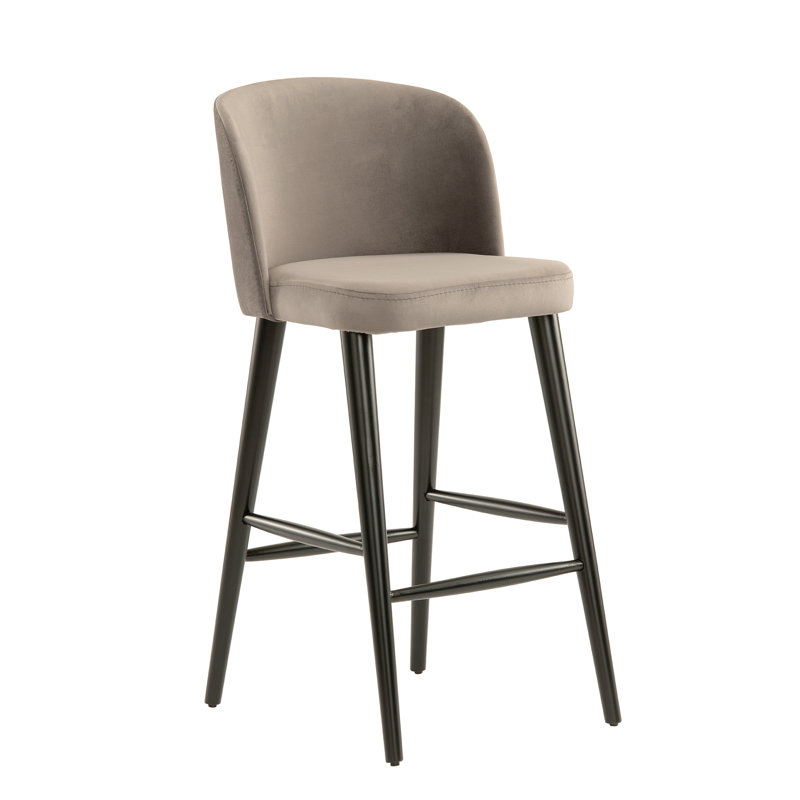 Upholstered Counter Stool with Solid Wood Frame