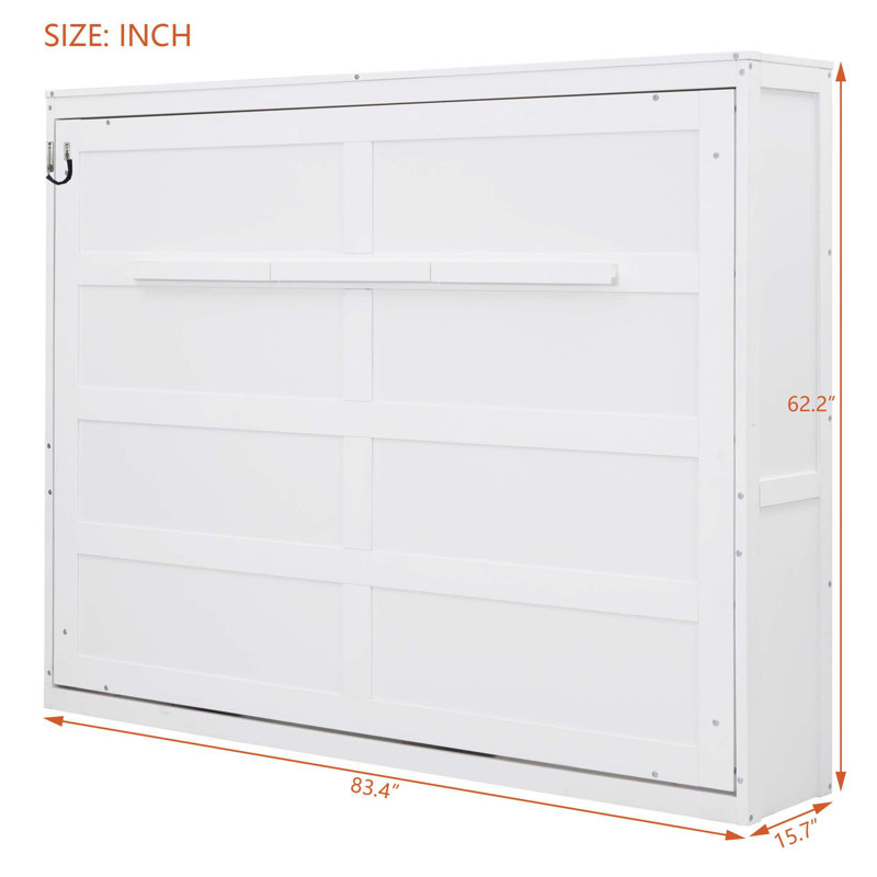 Lit escamotable double pleine grandeur, Double, Blanc