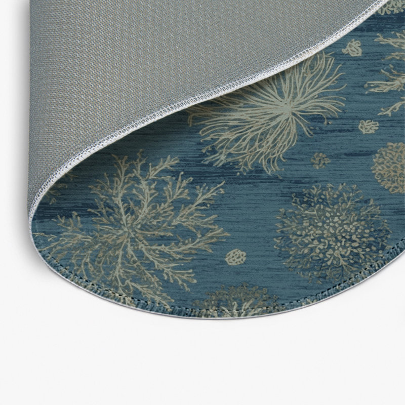 Tapis d'intérieur et d'extérieur vert Nature, Rond 5 pi