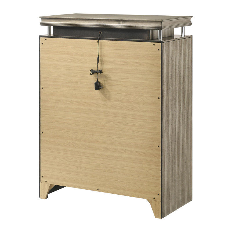 Commode 6 tiroirs beige rustique