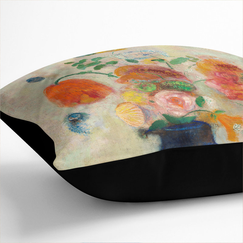 Vase of Flowers Vol.4 Scatter Cushion, 40cm H x 40cm W x 15cm D, Black