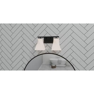 Annecia 2-Light Matte Black Bath Light