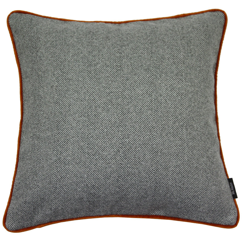 Suwanee Square Cushion, 49 x 49cm, Grey/Burnt Orange