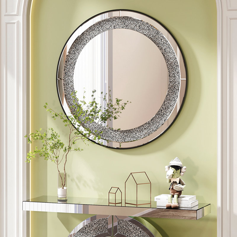 Miroir rond en cristal 33,46 "(85Cm)