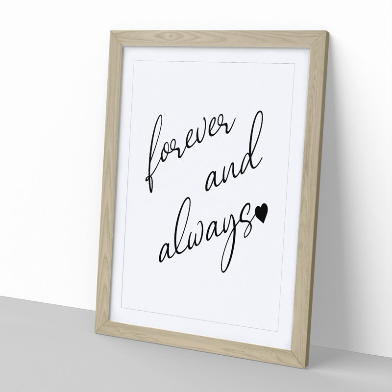Forever and Always - Picture Frame Typography, Oak, 65cm H x 48cm W x 2cm D