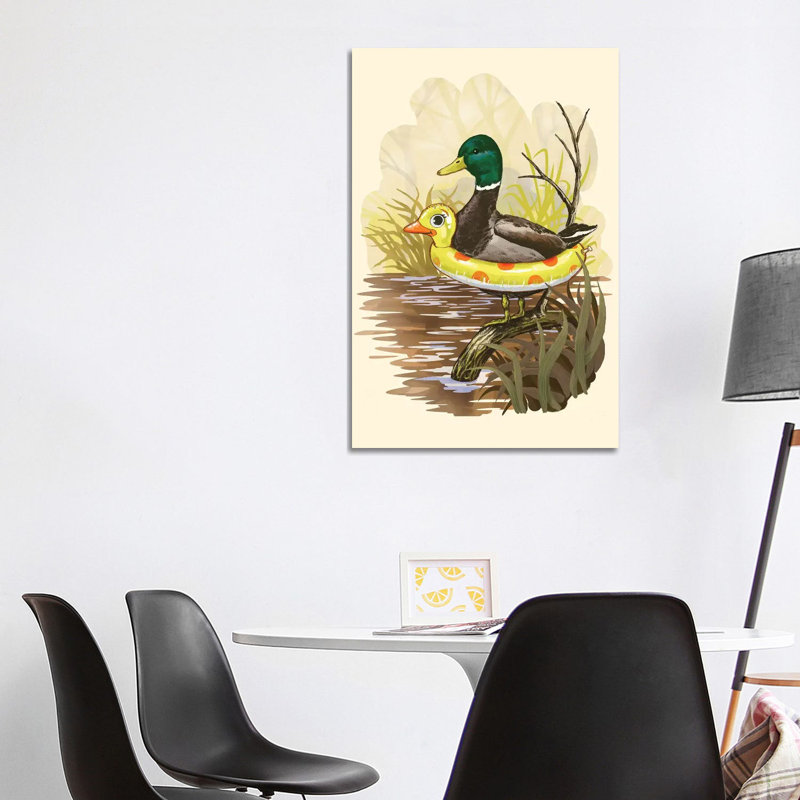 Canard en formation, H 26 po x l 40 po x P 1,5 po, Pas de tapis, Toile tendue