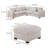 Rey 4Pc L Sectional Sofa Set, 2 Accent Pillows, Corduroy Fabric-111572282
