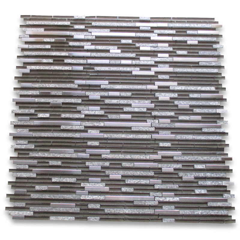 Carreau de mosaïque linéaire en marbre 12 po x 12 po pour mur et plancher