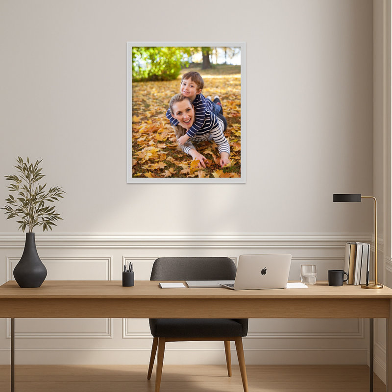 Cadre photo incliné en bois, 24 x 36, Incliné argent