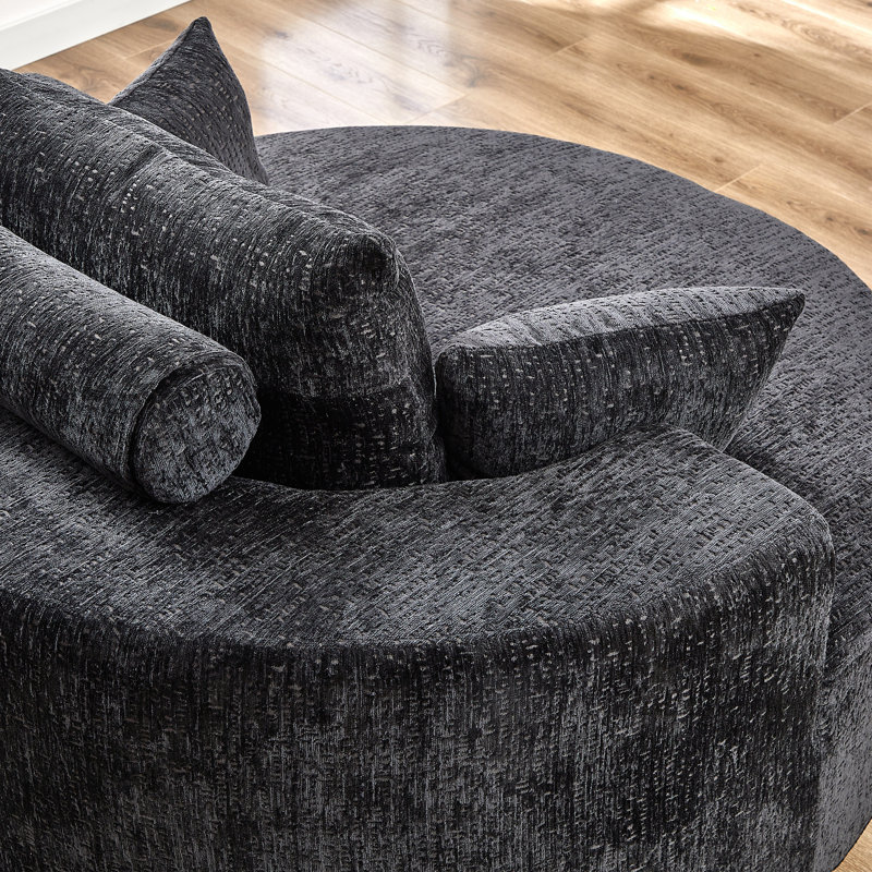 Canapé-lit simple 55 po en chenille éponge, sans assemblage requis, fauteuil moderne moelleux pour le salon et la chambre à coucher