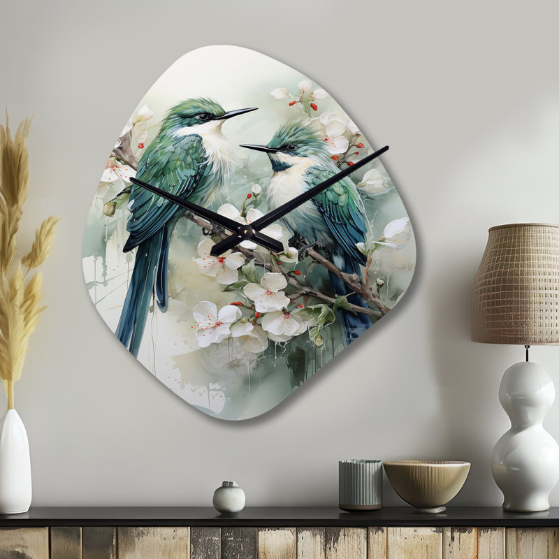 Horloge murale oiseau unique Serenade Of Feathers I - Nebula, Petit