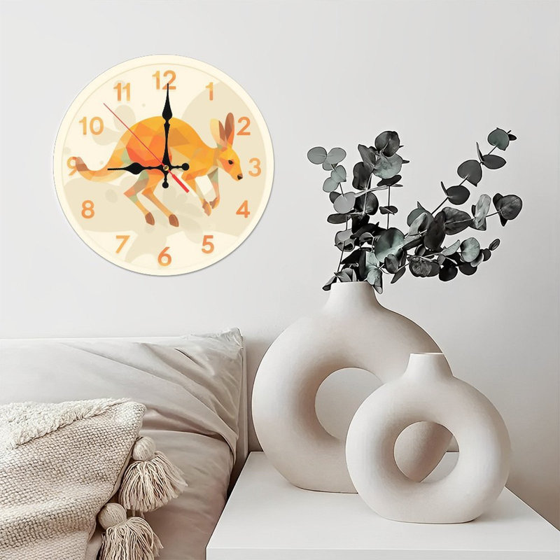 10-Inch Wooden Wall Clock, Silent Movement, Battery Operated (AA Batteries Not Included), Artistic  Decor, Perfect for Home Accents