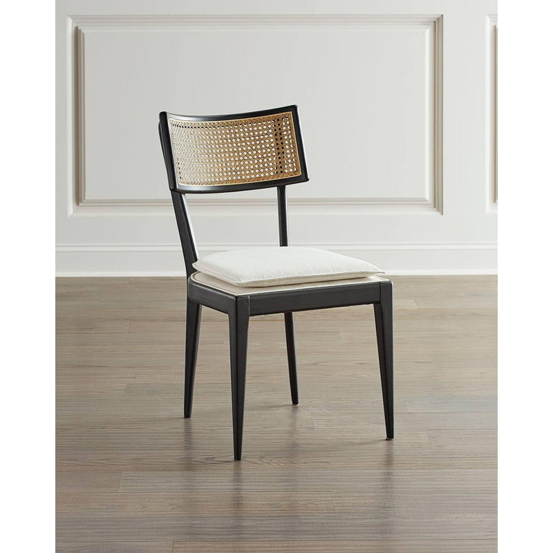 Chaise d'appoint en bois massif noir