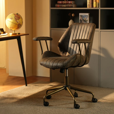 Daden Modern Swivel Office Chair,suede Fabric Gaming Chair,height Adjustable Home Office Desk Chair With Lumbar Support by 17 Stories