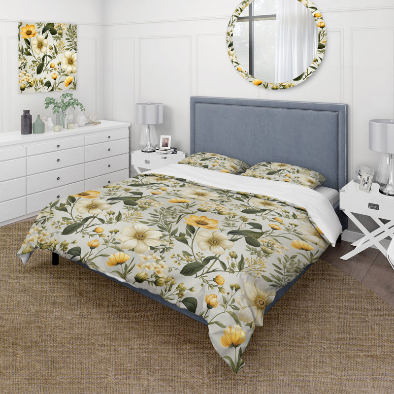 Ensemble de housse de couette Botanical Neutrals Boho, Housse de couette pour très grand lit et 2 très