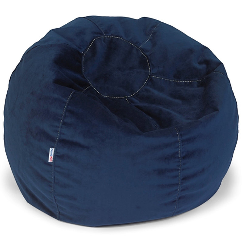 Classic Teen Bean Bag Chair, Royal Blue Polyester, 18"H x 30"W x 30"D
