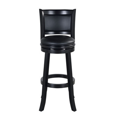 Très grand tabouret de bar pivotant en bois franc à dossier profilé Pembrely Row