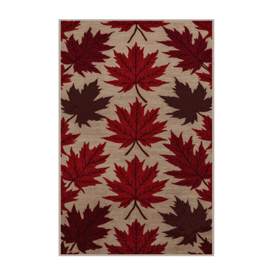 Tapis botanique brun lavable à la machine