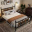 Structure de lit avec tête et pied de lit, aucun sommier requis, assemblage facile, sans bruit-400037314-400037324