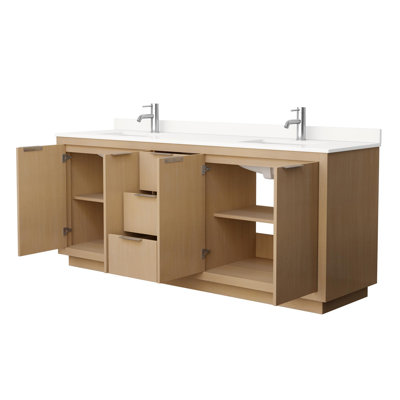 Maroni 80'' Double Bathroom Vanity with Quartz Top