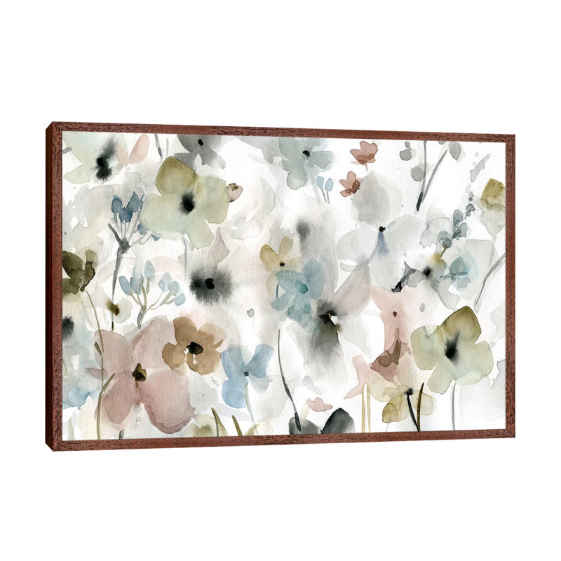 Evening Garden 1 Piece Painting on Canvas, 101.6 cm H x 66.04 cm W, Brown Framed