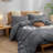 BESTOUCH Duvet Cover Set 100% Washed Cotton Linen Feel Lightweight-114986053-114986035