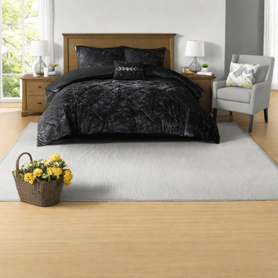 Ensembles de literie de luxe en velours, polyester noir, style glamour pour la maison