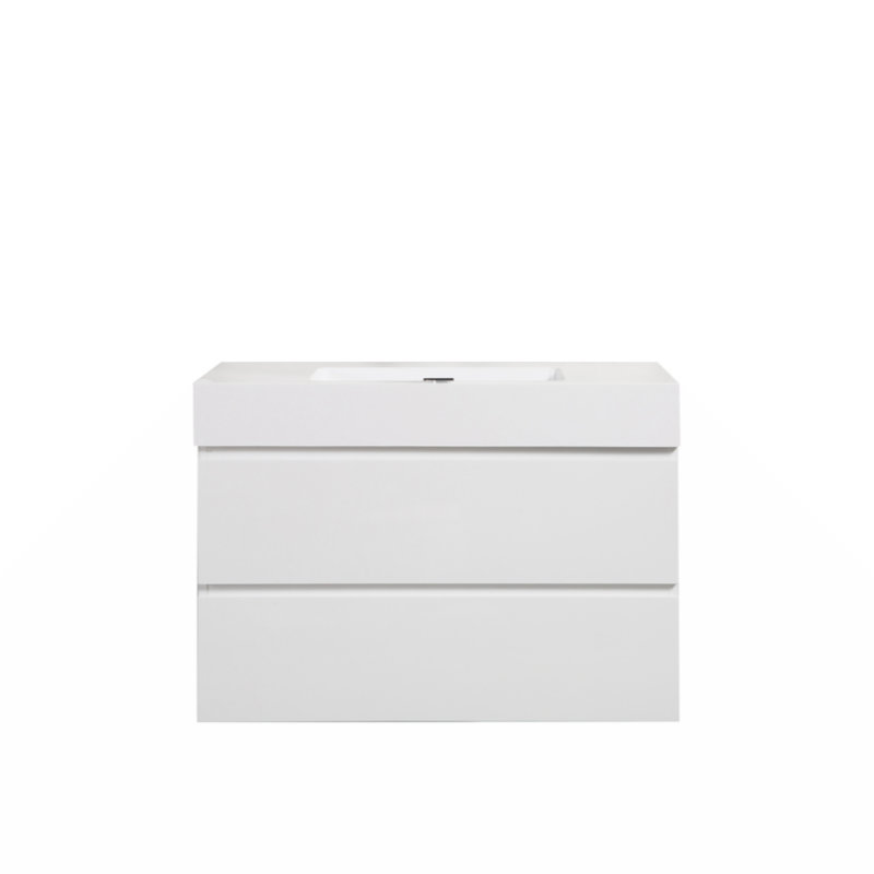 Ensemble de meuble-lavabo simple 35,8 po avec plateau en panneau de fibres à densité moyenne Codyn