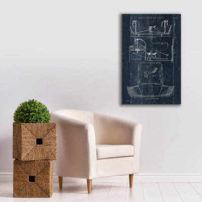 «Epic Graffiti» «Boat Lancing Blueprint 1» par Wild Apple Portfolio, art mural sur toile, 26 po x 40 po