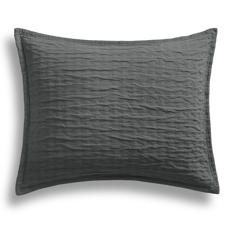 Popple Duvet Cover Set, Charcoal, King Duvet Cover + 2 King Shams