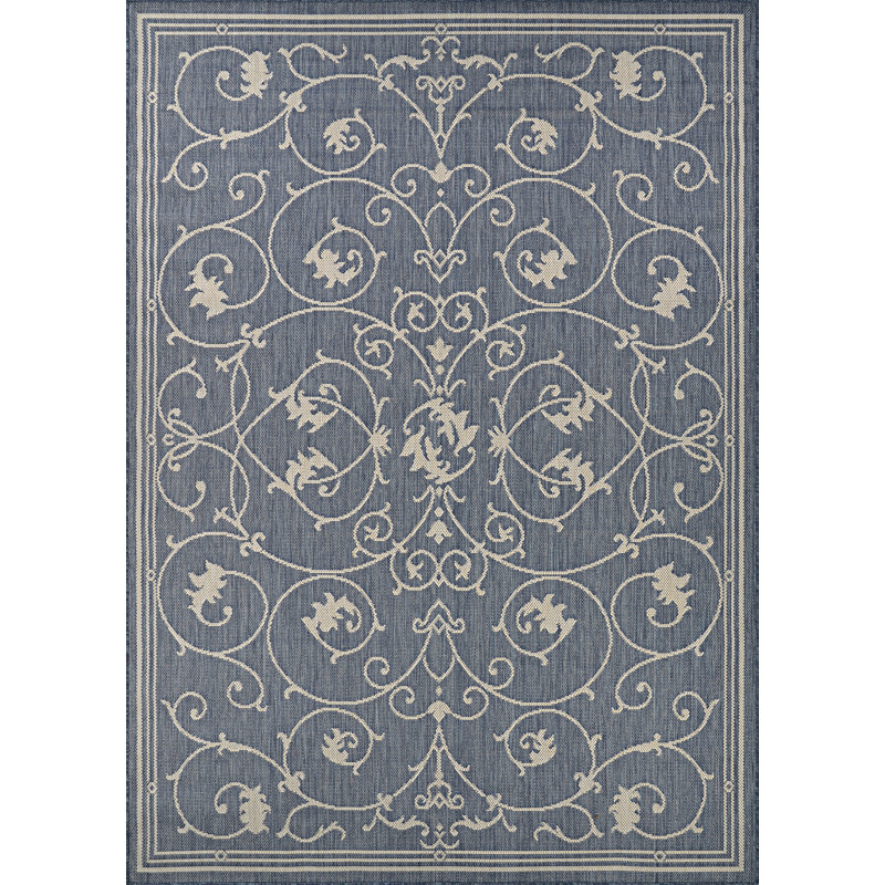Palo Santo Ensenada Pool Blue Indoor Outdoor Area Rug, Rectangle 8'6" x 13'