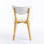 Ensemble de 2 chaises de salle à manger modernes Houtz, finition blanche / naturelle avec sièges rembourrés en polyester beige