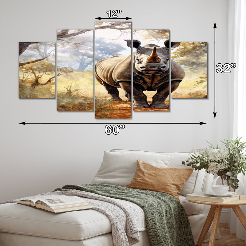 Ilian - animaux, reproduction sur toile - 5 panneaux