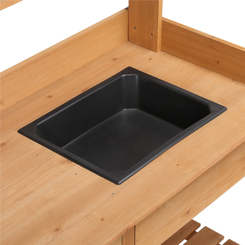 Potting Bench Table with Removable Sink, Brown
