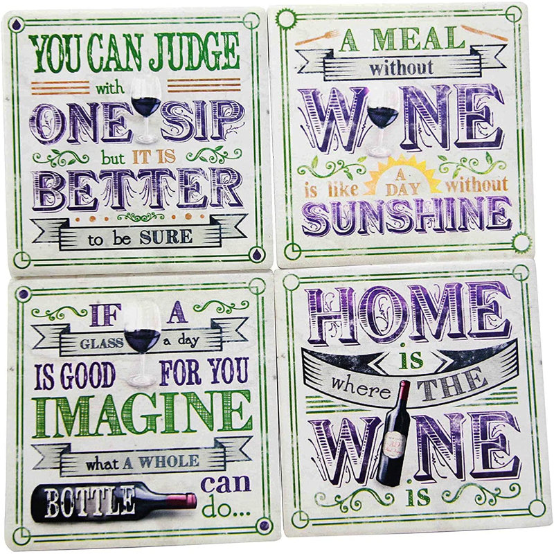 Hashrat Resin Square 4 Piece Trivet Set