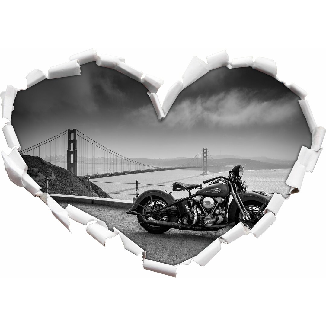 Wandtattoo Harley Bike und Golden Gate Bridge