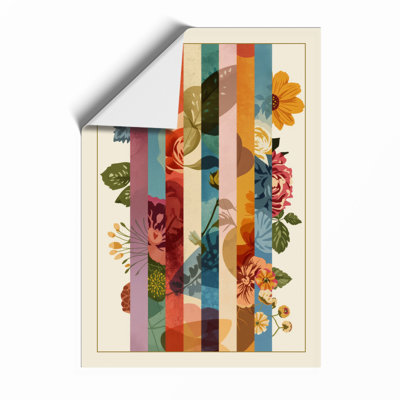 Striped Botanicals Botanical - Framed Print