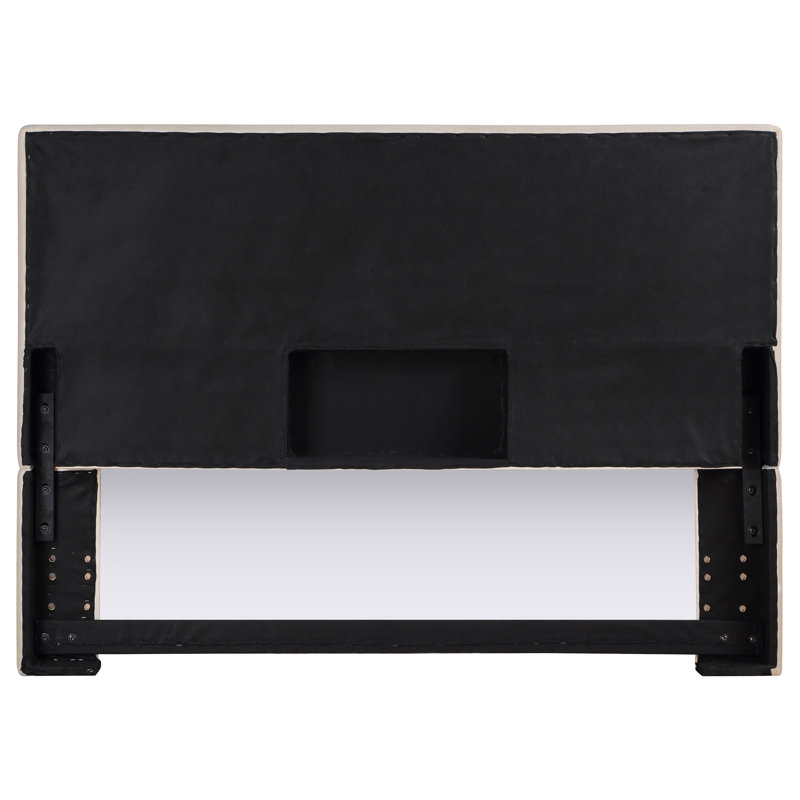 Refined Finish - Millard Upholstered Panel Headboard Oatmeal, King