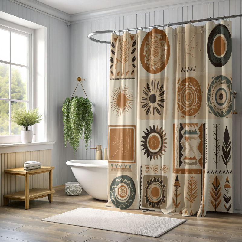Rideau de douche Boho Earth - Premium, H 74 po x l 71 po
