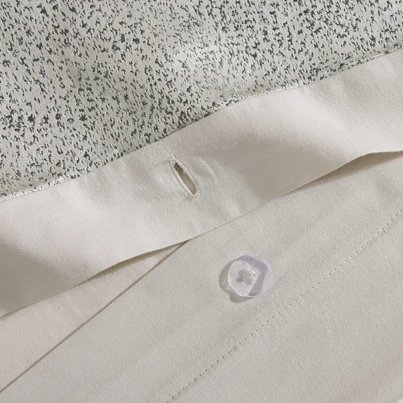 Vera Wang Speckled Satin Weave Grey Duvet Cover Set, Queen Duvet Cover + 2 Standard Shams
