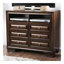 Commode média 6 tiroirs avec espace de rangement ouvert, cerisier brun