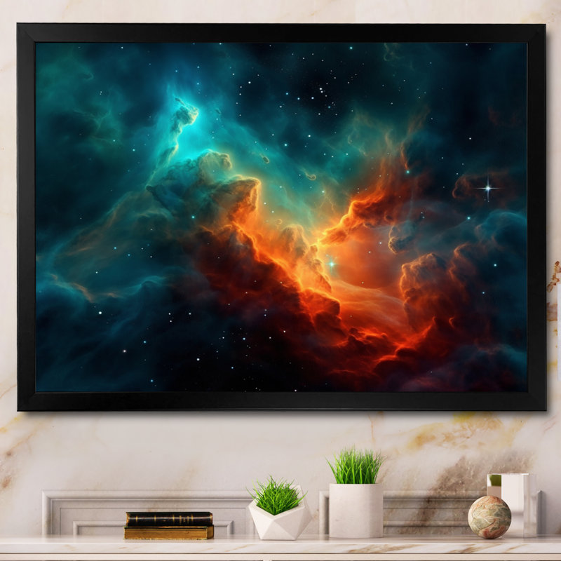 Revolution Space VI sur impression sur toile, Cadre d'angle fermé noir, H 12 po x l 20 po x P 1 po