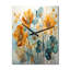 Teal Orange Botanical Fragments I - Horloges murales Abstract Botanicals-98990069